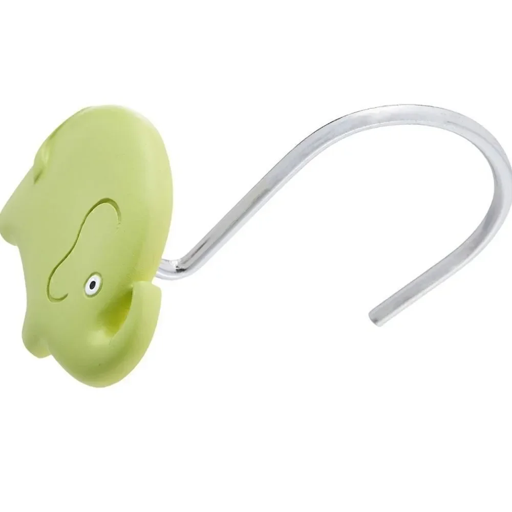 Kids Decor Zoo Animals Shower Curtain Hooks. 12 NIP